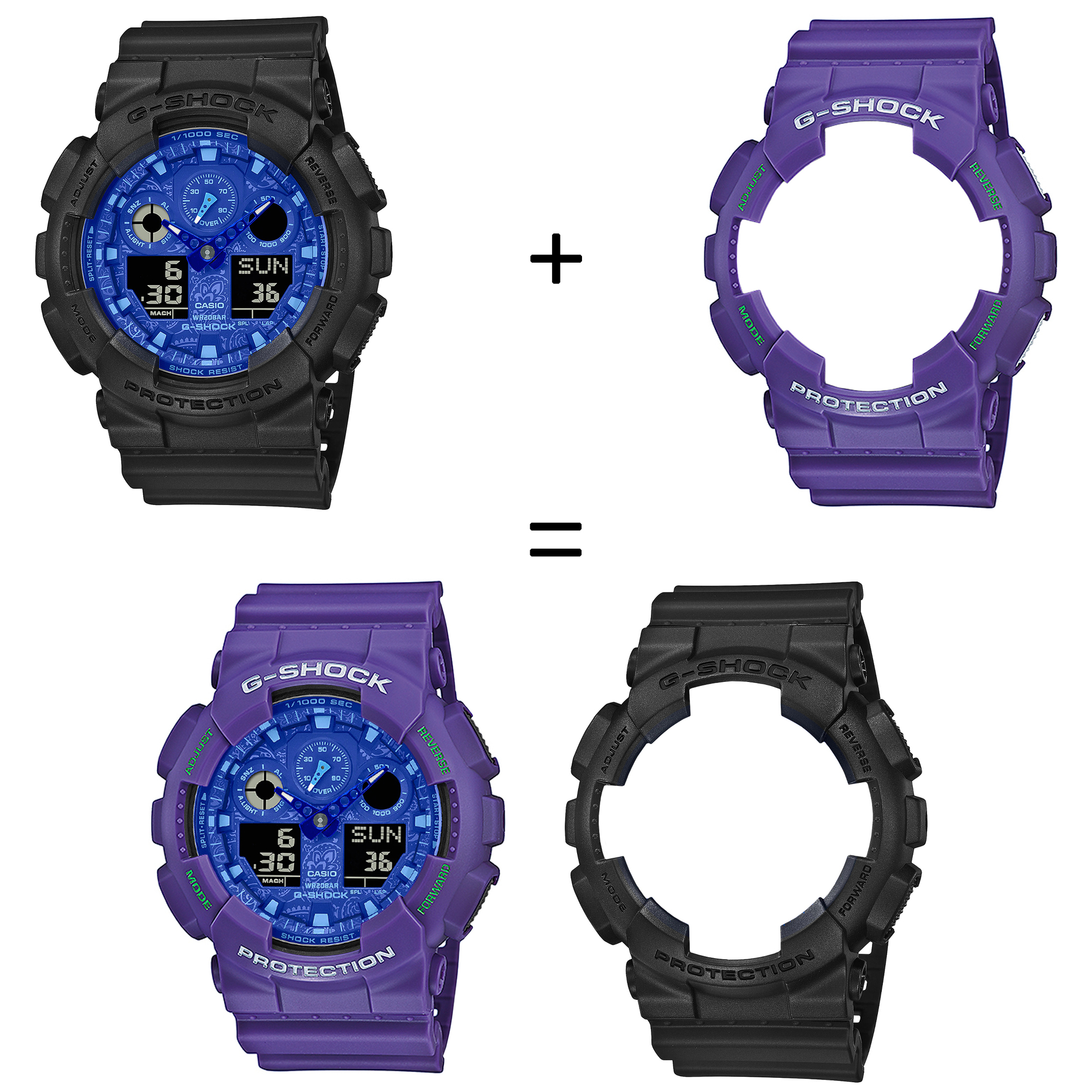 Casio SET GA-100BP-1AER + BEZEL 10498250 + PASEK 10498156 zegarek - miniatura 2