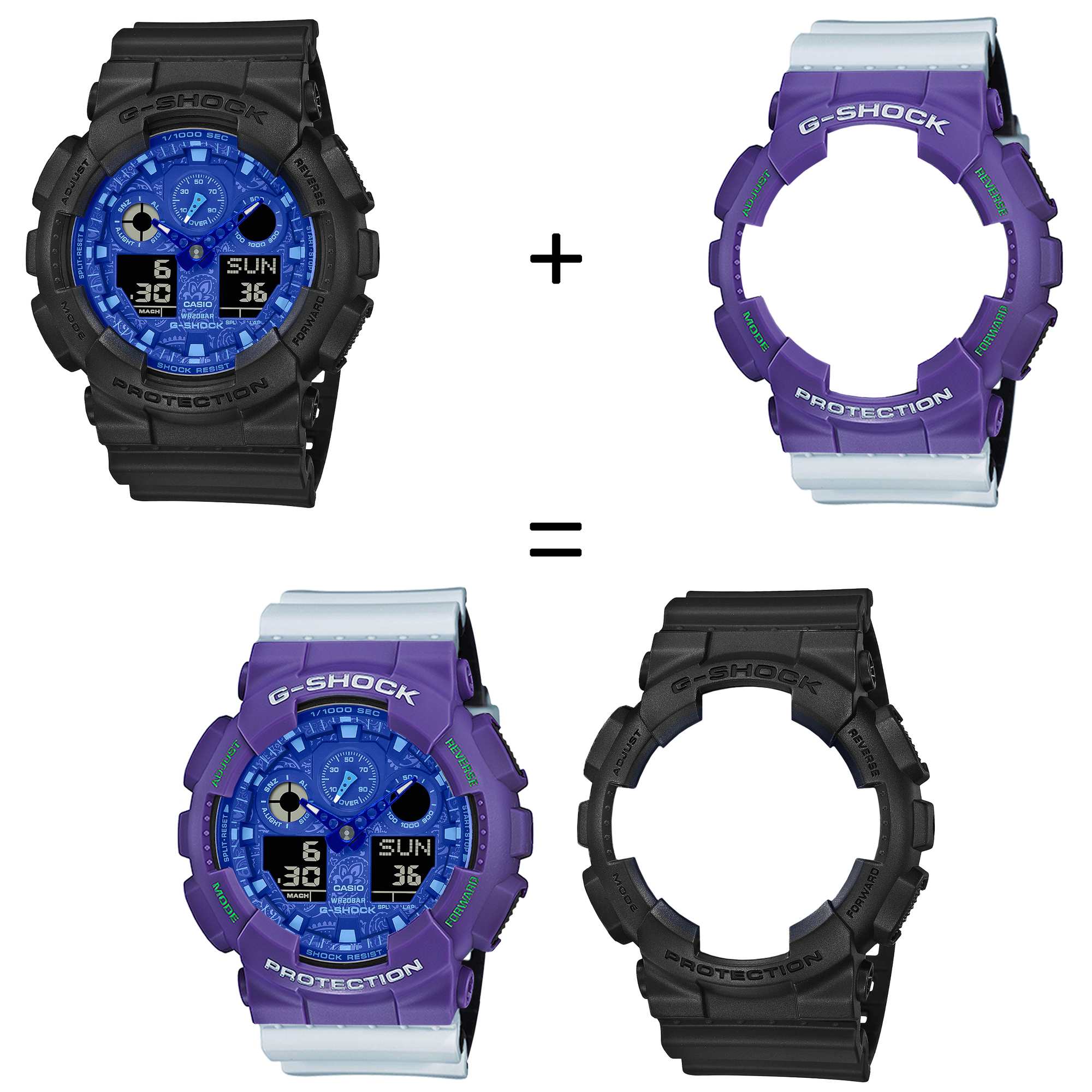 Casio SET GA-100BP-1AER + BEZEL 10498250 + PASEK 10527469 zegarek - miniatura 2