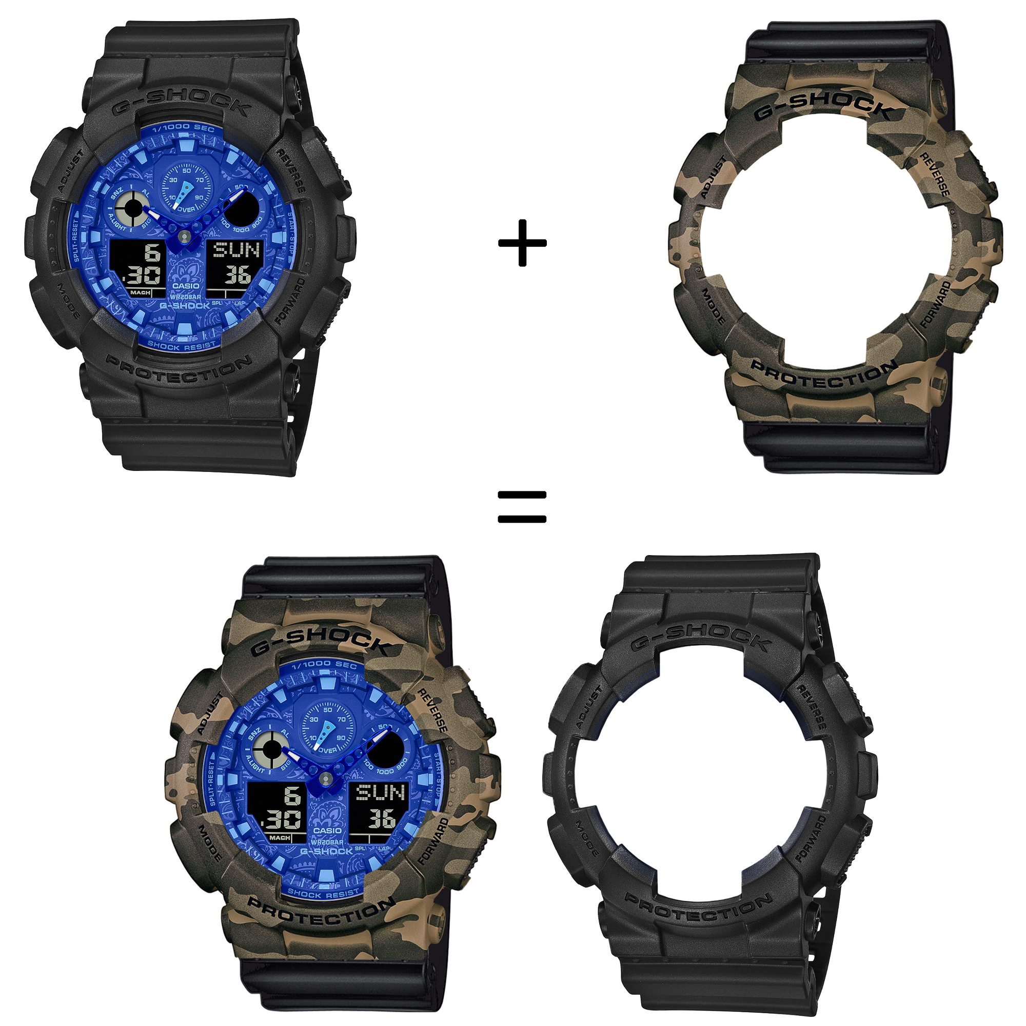 Casio SET GA-100BP-1AER + BEZEL 10507070 + PASEK 10536683 zegarek - miniatura 2