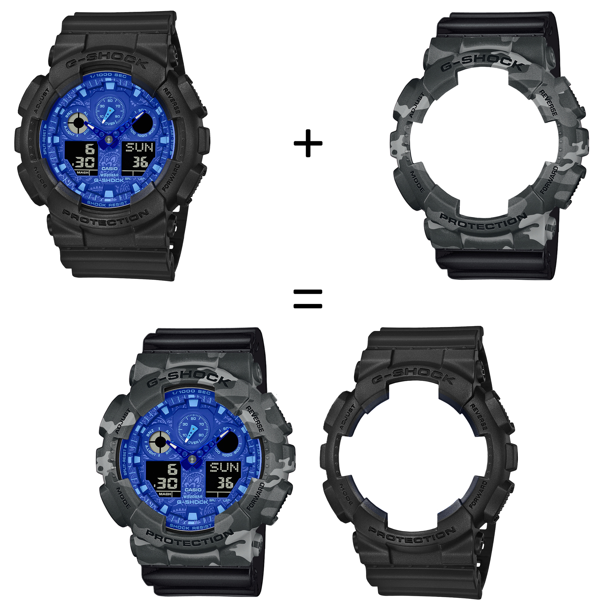 Casio SET GA-100BP-1AER + BEZEL 10507071 + PASEK 10536683 zegarek - miniatura 2