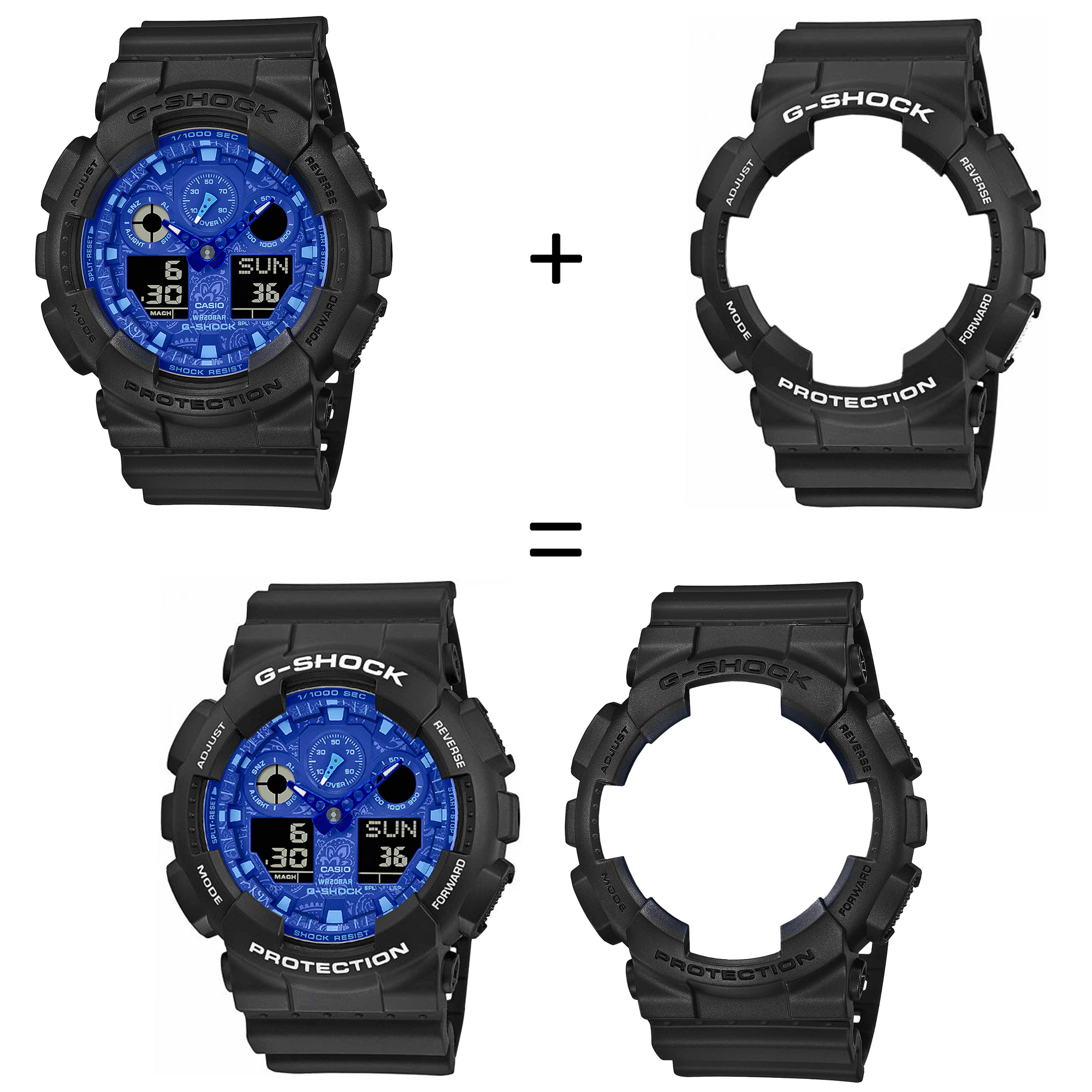 Casio SET GA-100BP-1AER + BEZEL 10508136 + PASEK 10347688 zegarek - miniatura 2