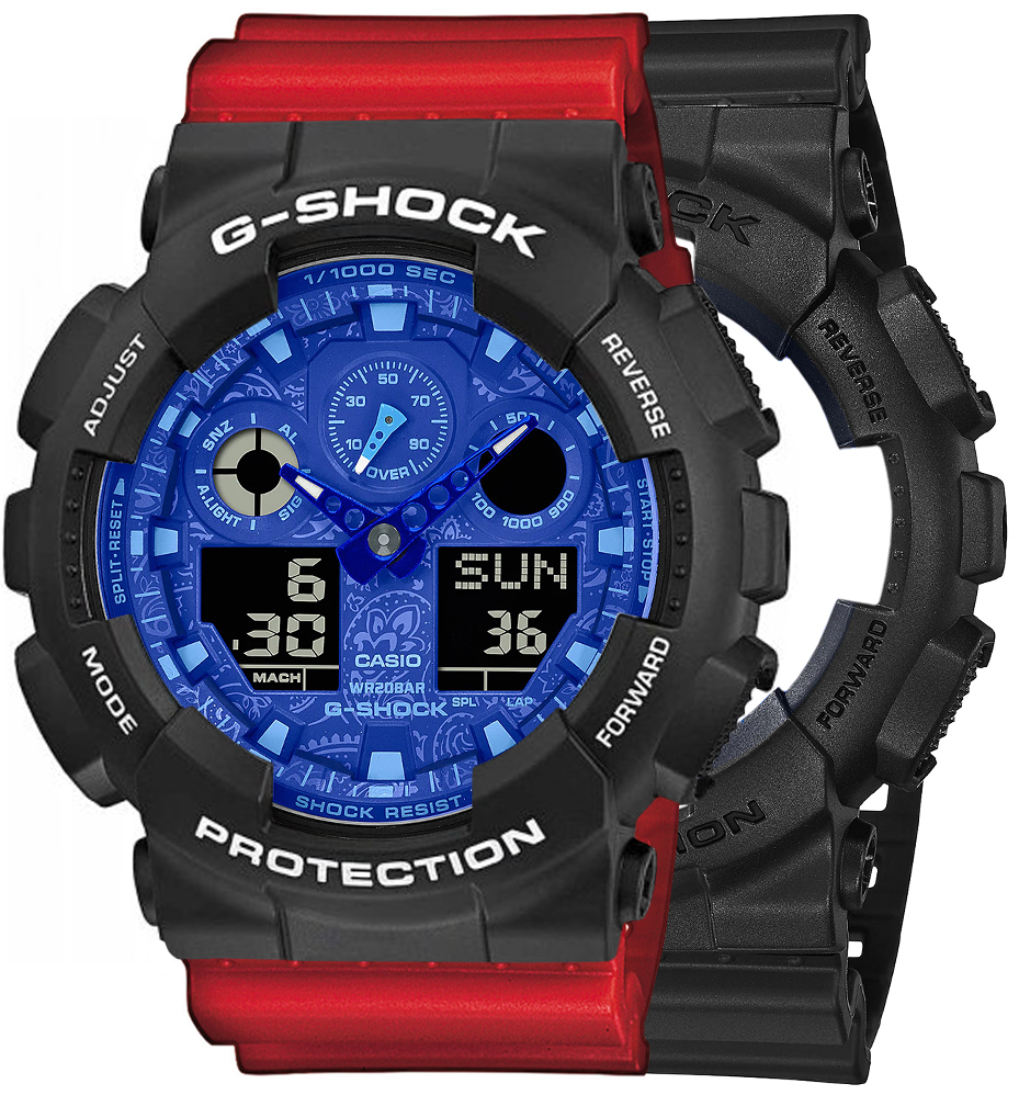 G-SHOCK SET GA-100BP-1AER + BEZEL 10508136 + PASEK 10395226