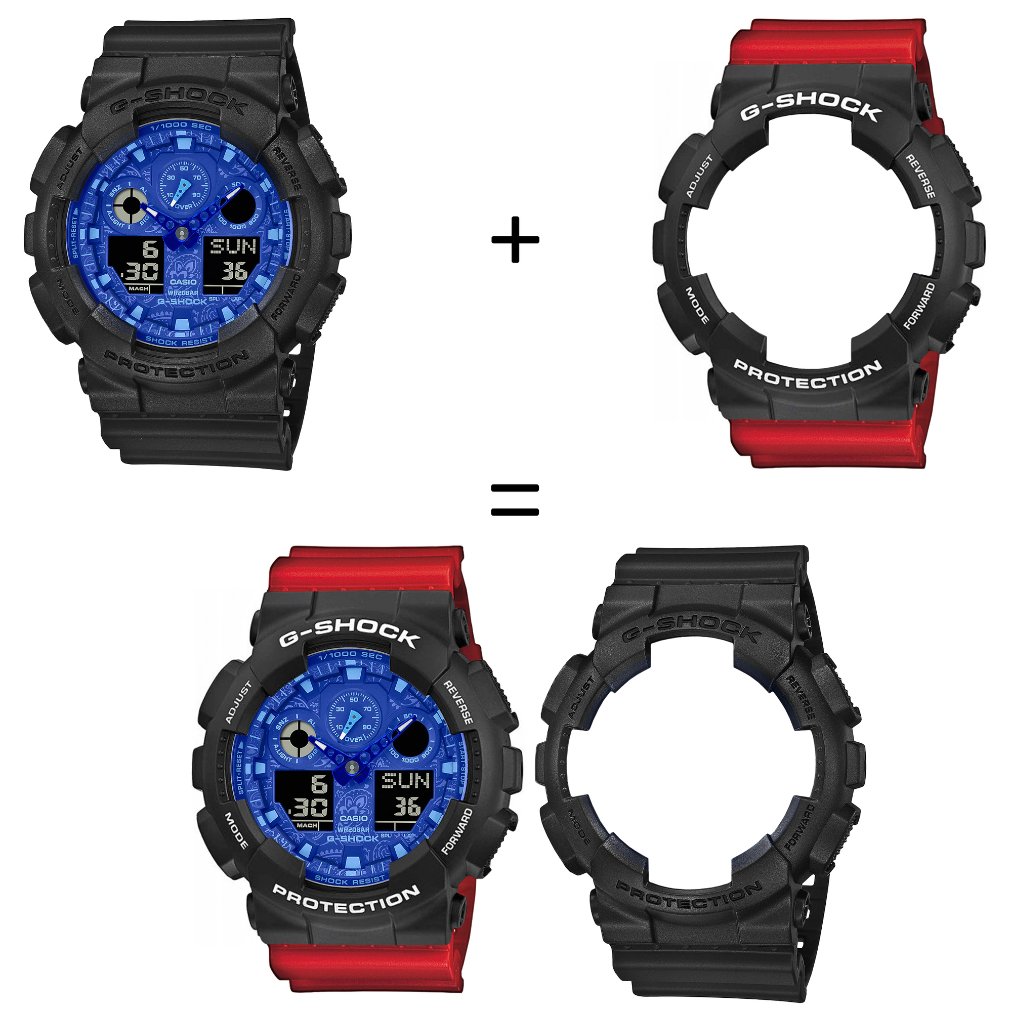 Casio SET GA-100BP-1AER + BEZEL 10508136 + PASEK 10395226 zegarek - miniatura 2