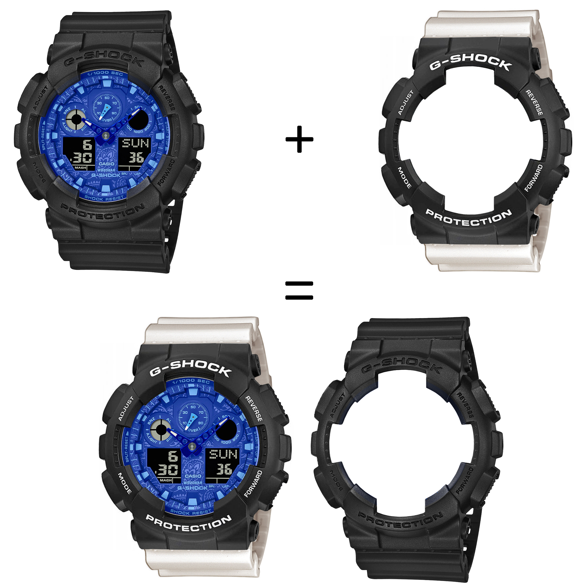 Casio SET GA-100BP-1AER + BEZEL 10508136 + PASEK 10395227 zegarek - miniatura 2
