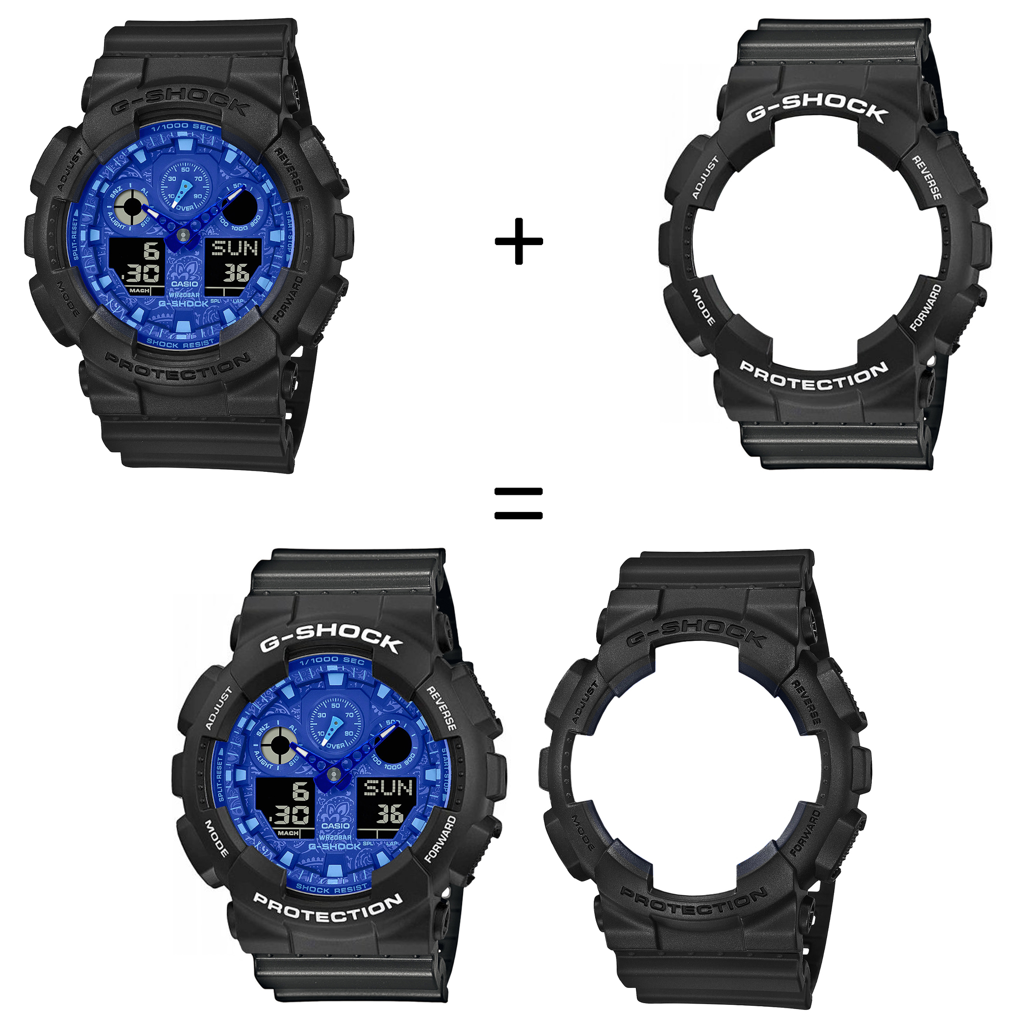 Casio SET GA-100BP-1AER + BEZEL 10508136 + PASEK 10467764 zegarek - miniatura 2