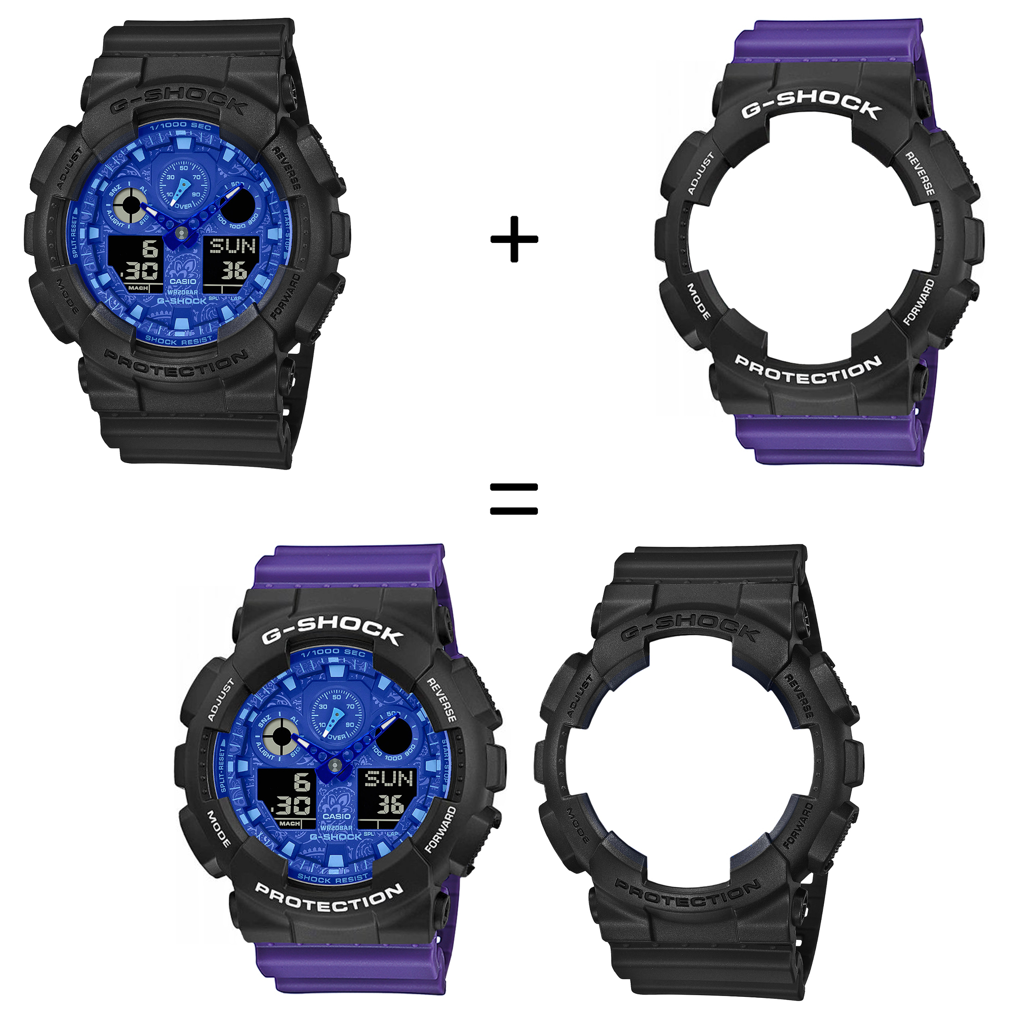 Casio SET GA-100BP-1AER + BEZEL 10508136 + PASEK 10498156 zegarek - miniatura 2