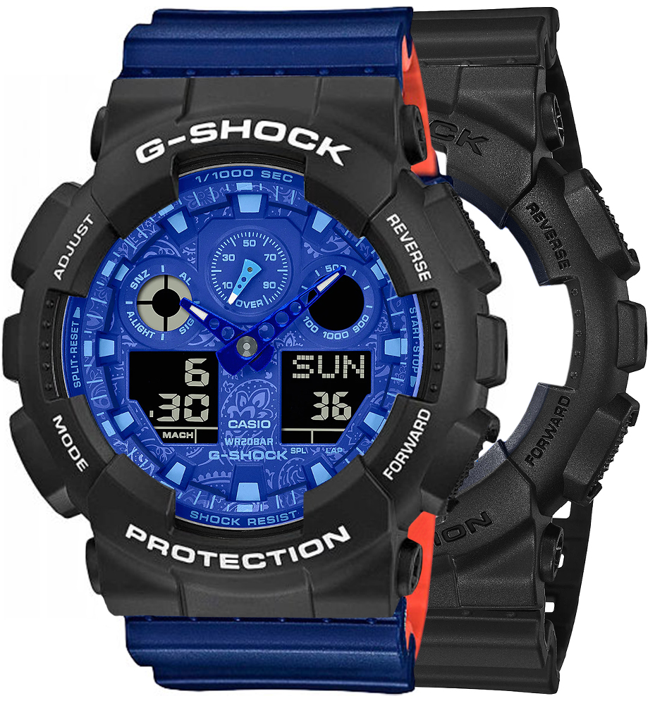 G-SHOCK SET GA-100BP-1AER + BEZEL 10508136 + PASEK 10527467