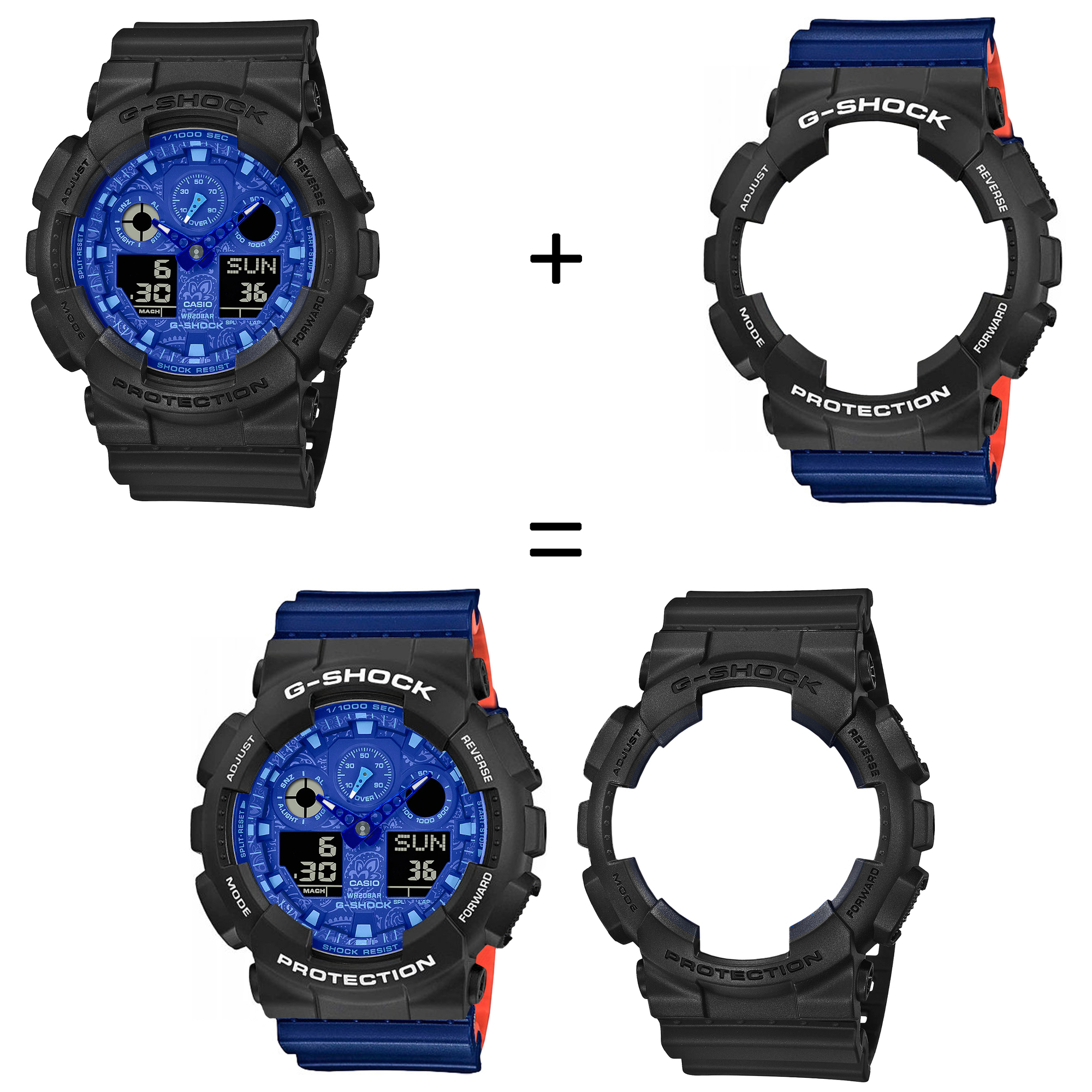 Casio SET GA-100BP-1AER + BEZEL 10508136 + PASEK 10527467 zegarek - miniatura 2