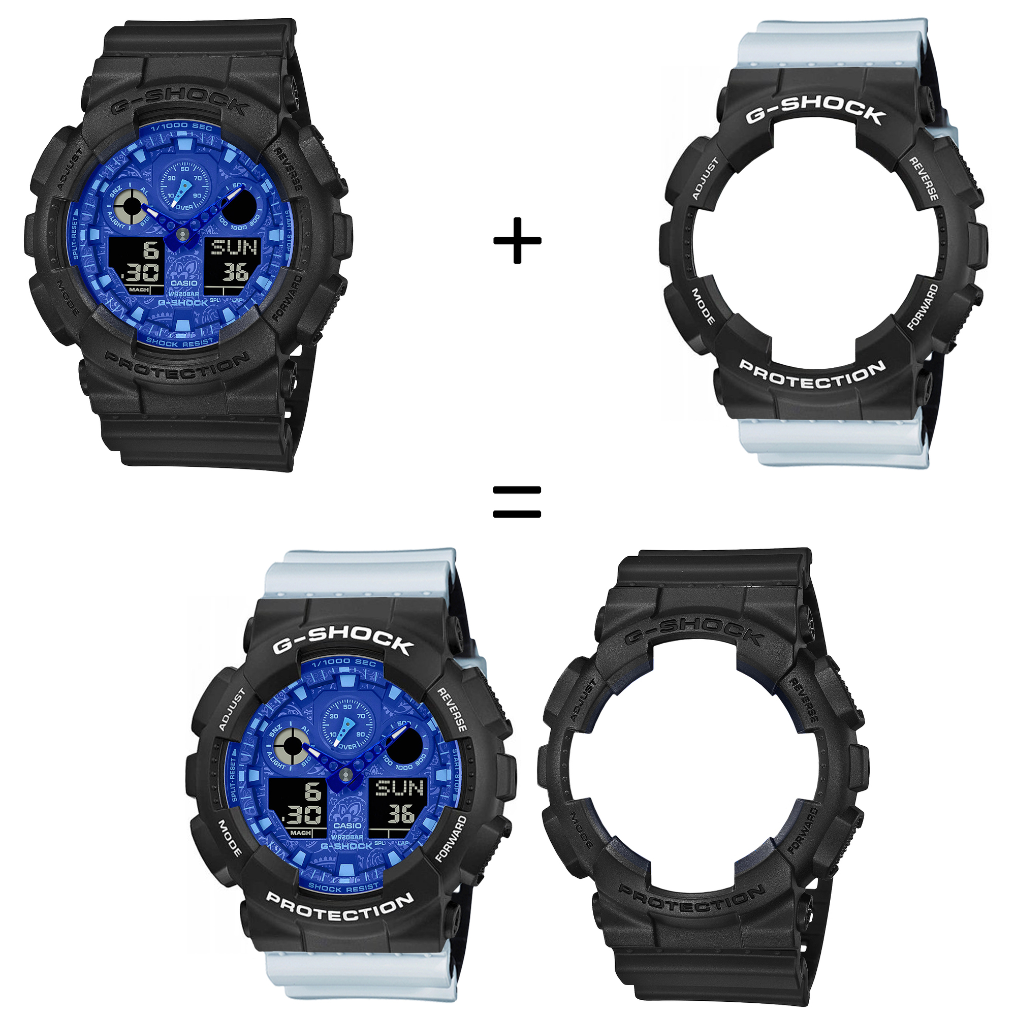 Casio SET GA-100BP-1AER + BEZEL 10508136 + PASEK 10527469 zegarek - miniatura 2