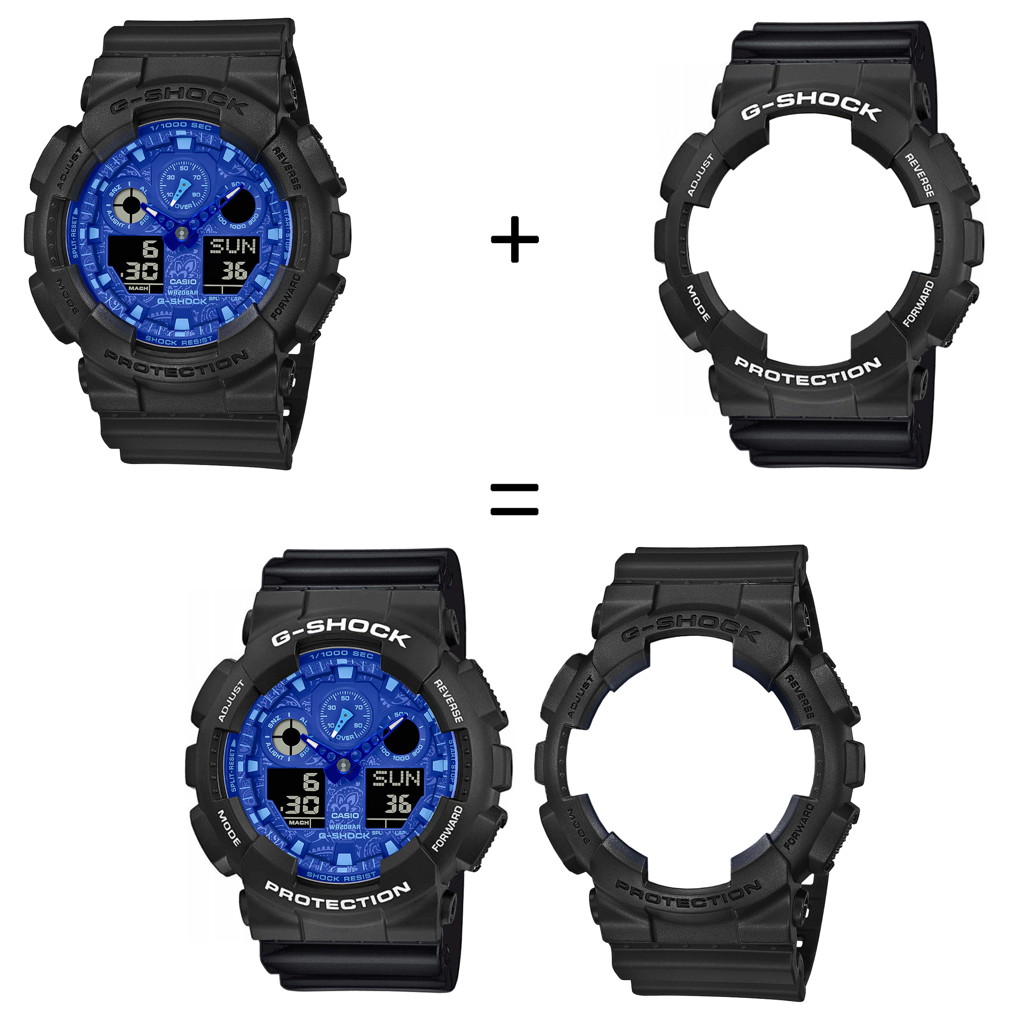 Casio SET GA-100BP-1AER + BEZEL 10508136 + PASEK 10536683 zegarek - miniatura 2