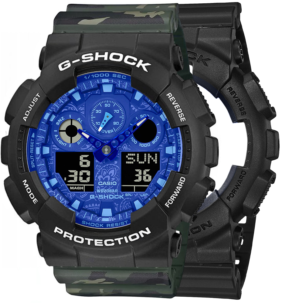 G-SHOCK SET GA-100BP-1AER + BEZEL 10508136 + PASEK 10561429