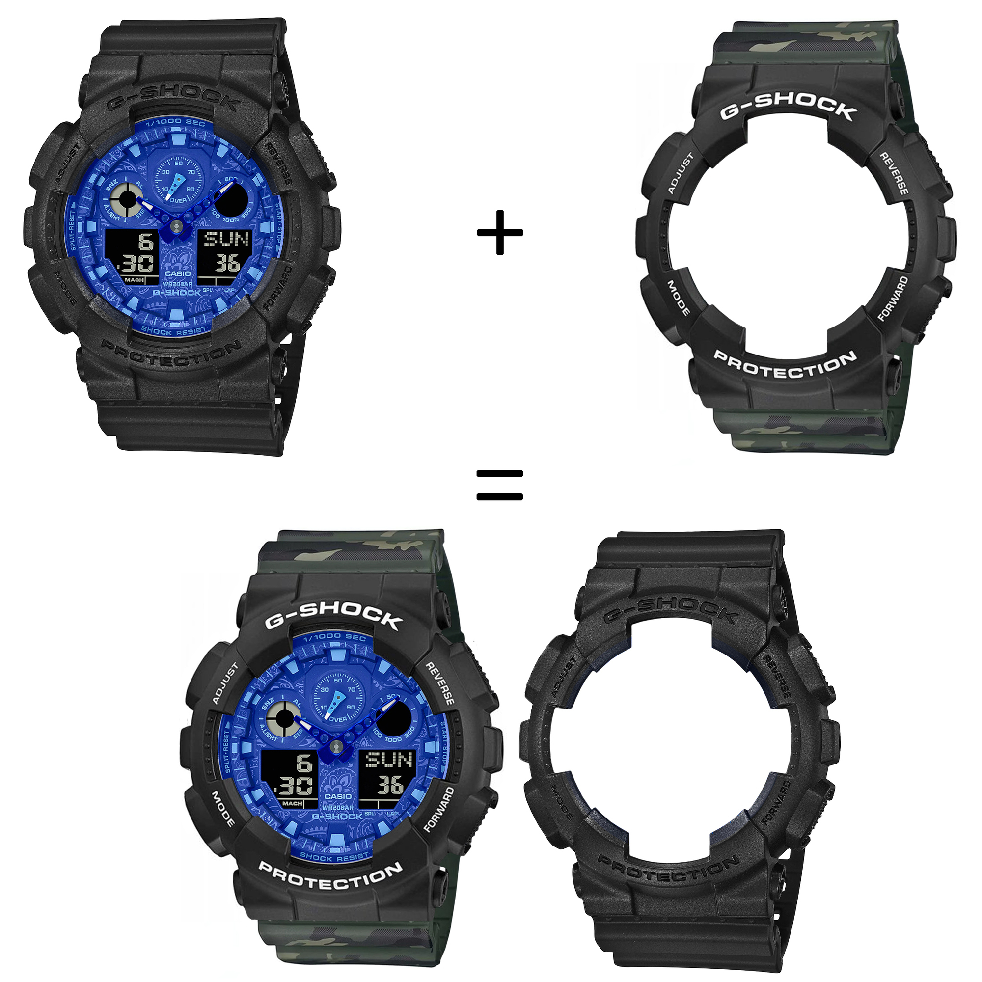 Casio SET GA-100BP-1AER + BEZEL 10508136 + PASEK 10561429 zegarek - miniatura 2