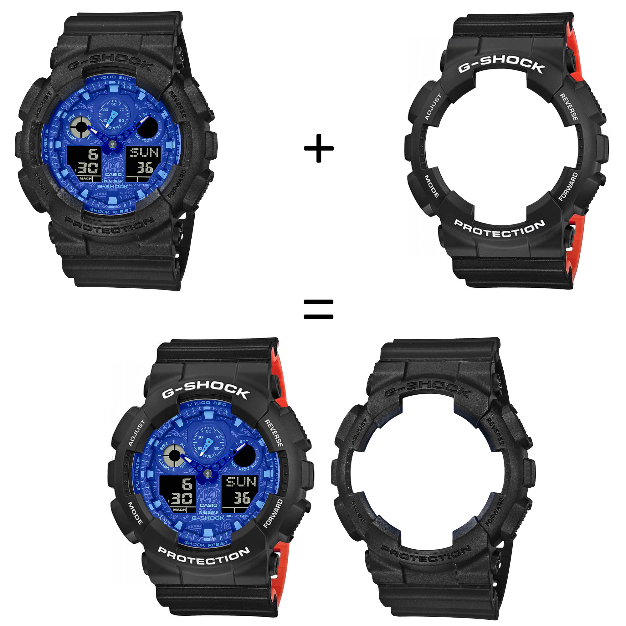 Casio SET GA-100BP-1AER + BEZEL 10508136 + PASEK 10577142 zegarek - miniatura 2