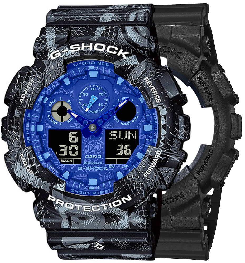 G-SHOCK SET GA-100BP-1AER + BEZEL 10520052 + PASEK 10520049