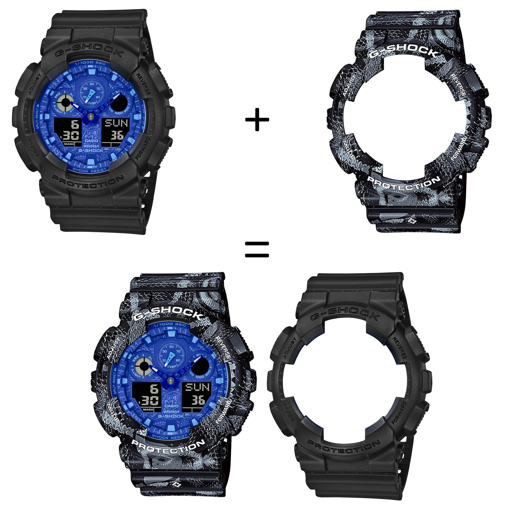 Casio SET GA-100BP-1AER + BEZEL 10520052 + PASEK 10520049 zegarek - miniatura 2