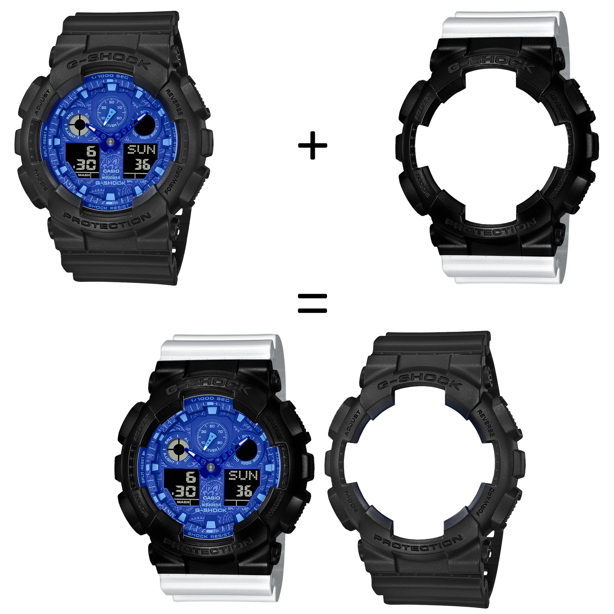 Casio SET GA-100BP-1AER + BEZEL 10523429 + PASEK 10347710 zegarek - miniatura 2