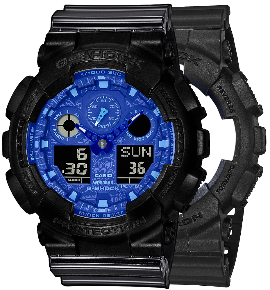 G-SHOCK SET GA-100BP-1AER + BEZEL 10523429 + PASEK 10378391