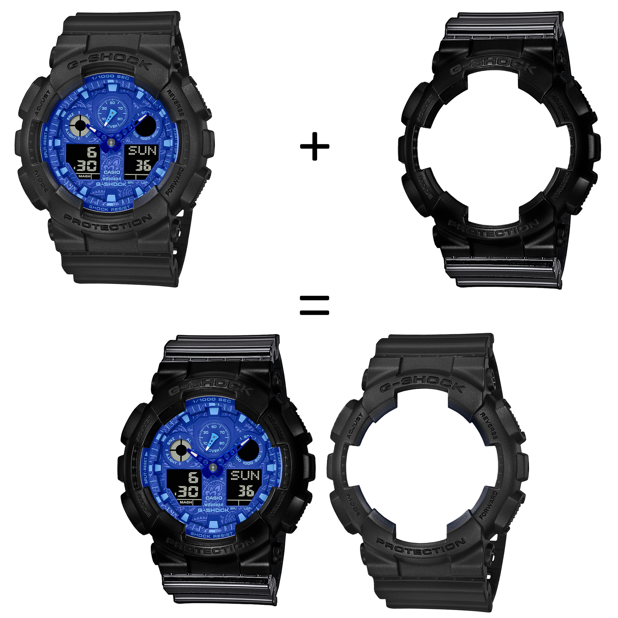Casio SET GA-100BP-1AER + BEZEL 10523429 + PASEK 10378391 zegarek - miniatura 2