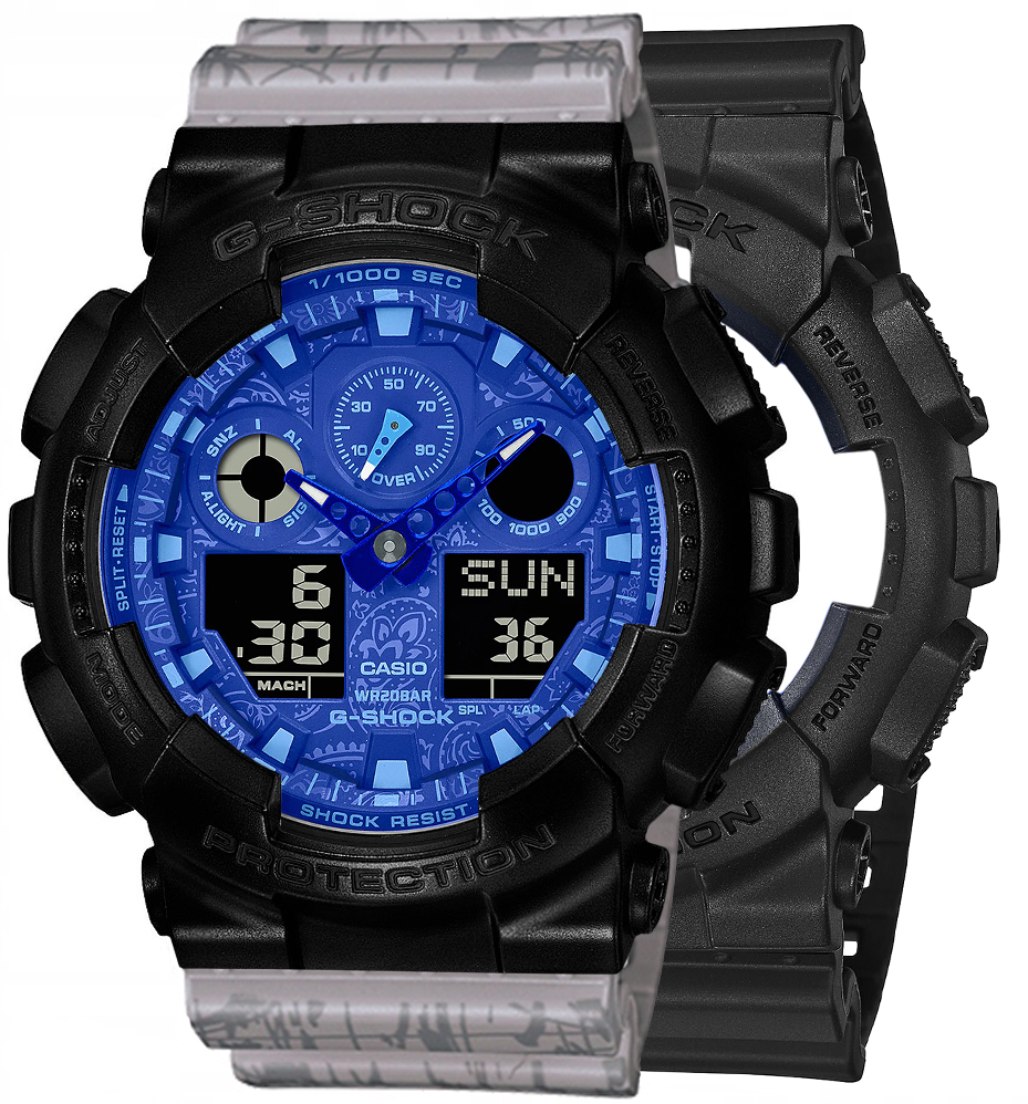 G-SHOCK SET GA-100BP-1AER + BEZEL 10523429 + PASEK 10498174