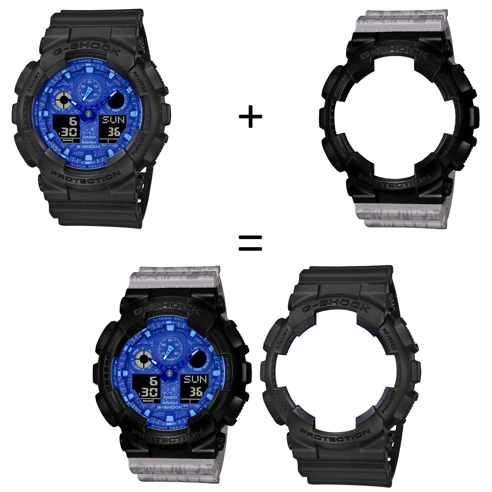 Casio SET GA-100BP-1AER + BEZEL 10523429 + PASEK 10498174 zegarek - miniatura 2