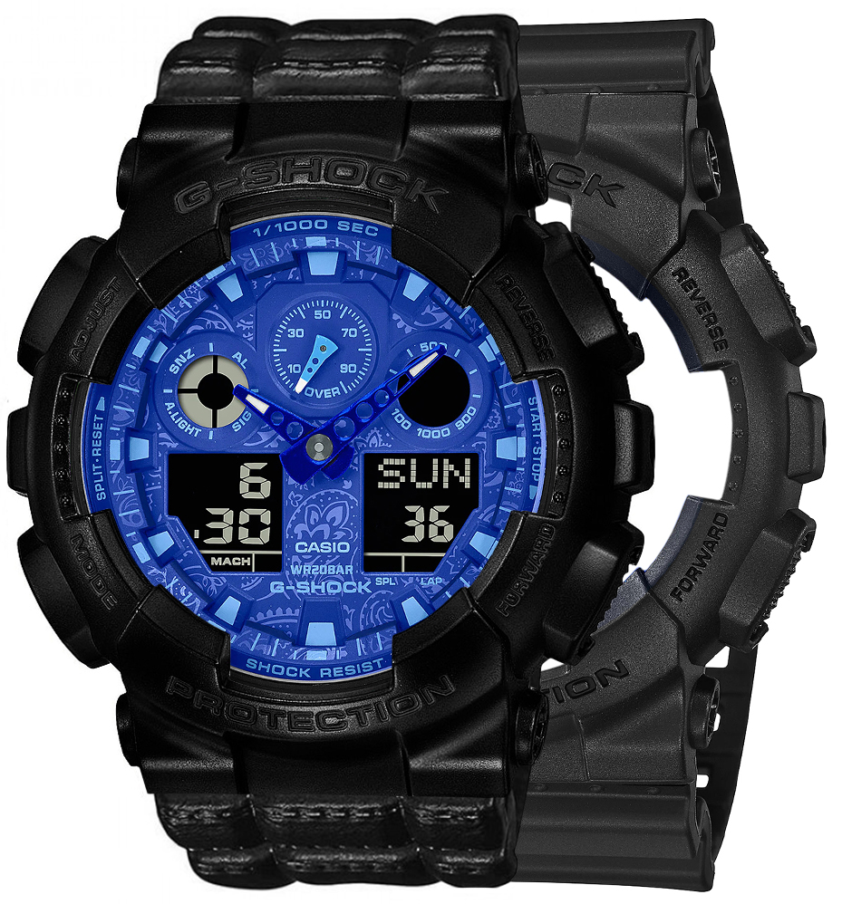 G-SHOCK SET GA-100BP-1AER + BEZEL 10523429 + PASEK 10559686