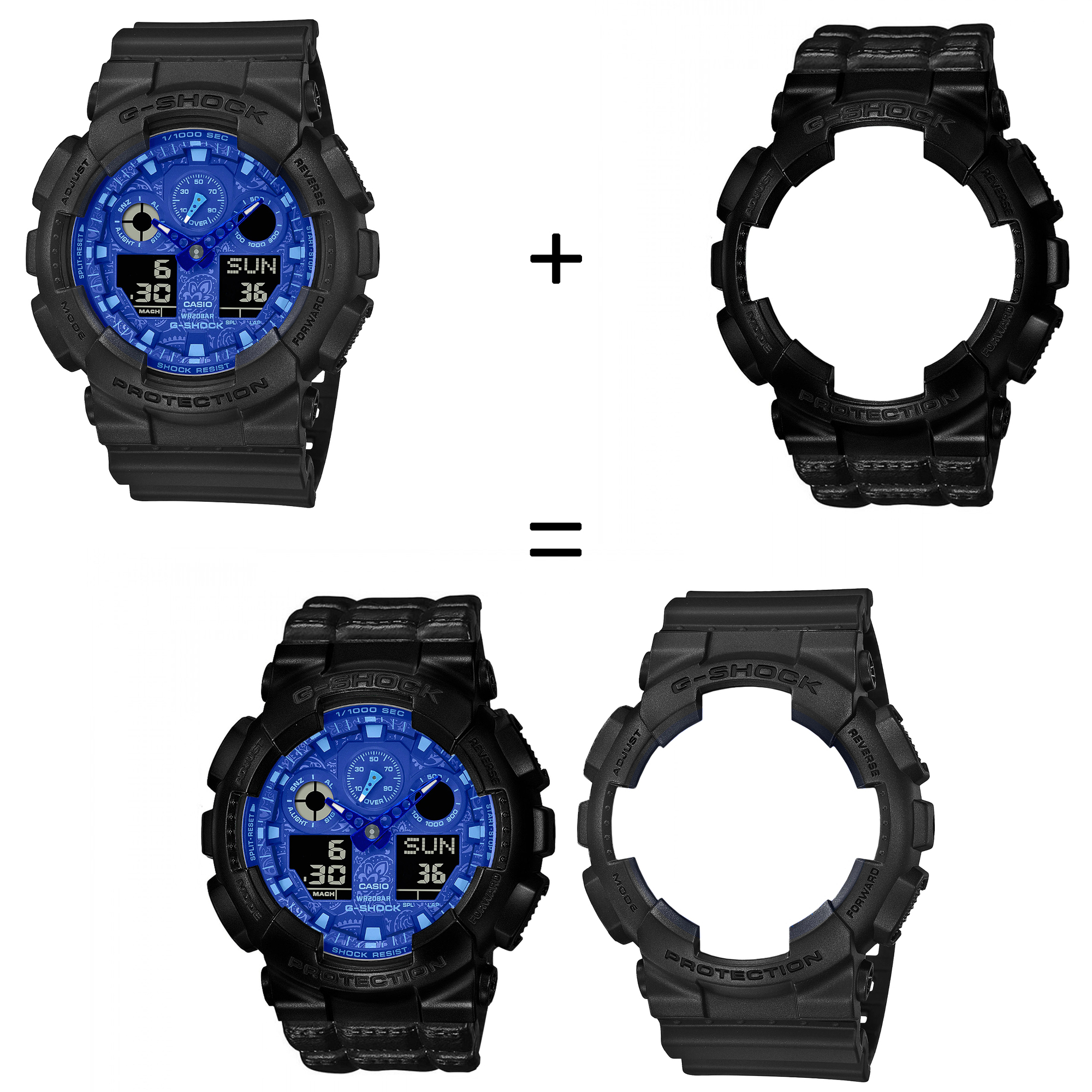 Casio SET GA-100BP-1AER + BEZEL 10523429 + PASEK 10559686 zegarek - miniatura 2