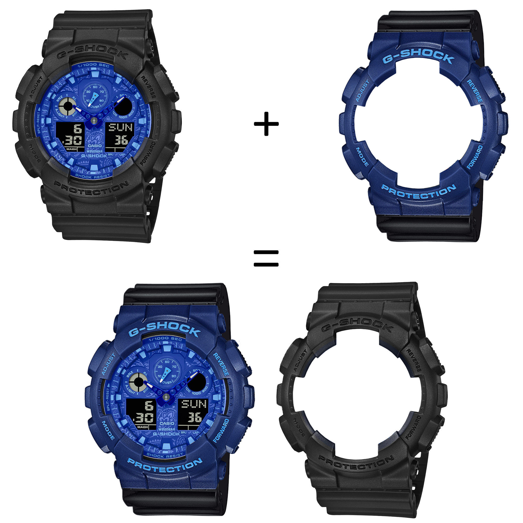 Casio SET GA-100BP-1AER + BEZEL 10527398 + PASEK 10347688 zegarek - miniatura 2