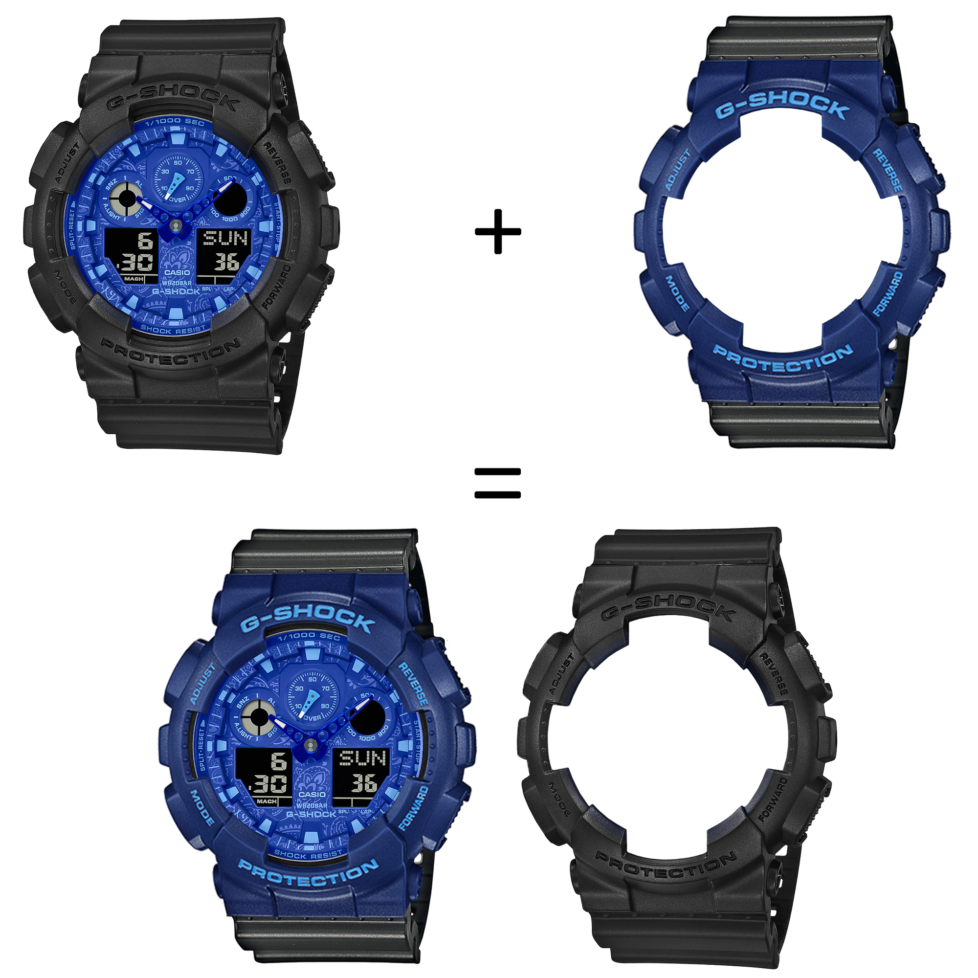 Casio SET GA-100BP-1AER + BEZEL 10527398 + PASEK 10467764 zegarek - miniatura 2