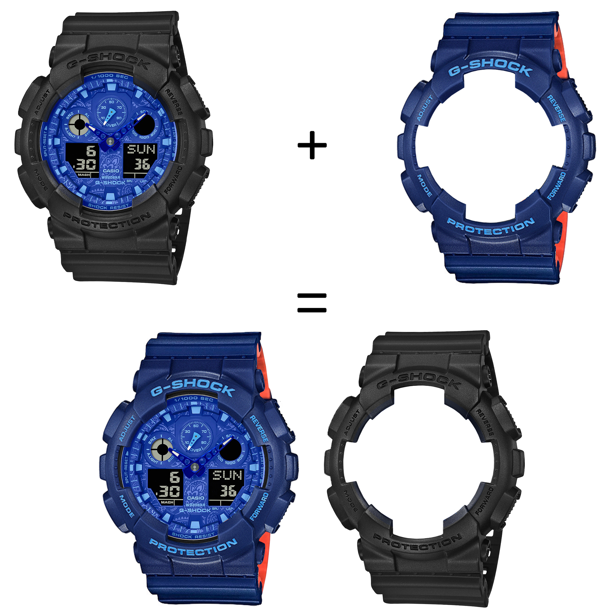 Casio SET GA-100BP-1AER + BEZEL 10527398 + PASEK 10527467 zegarek - miniatura 2