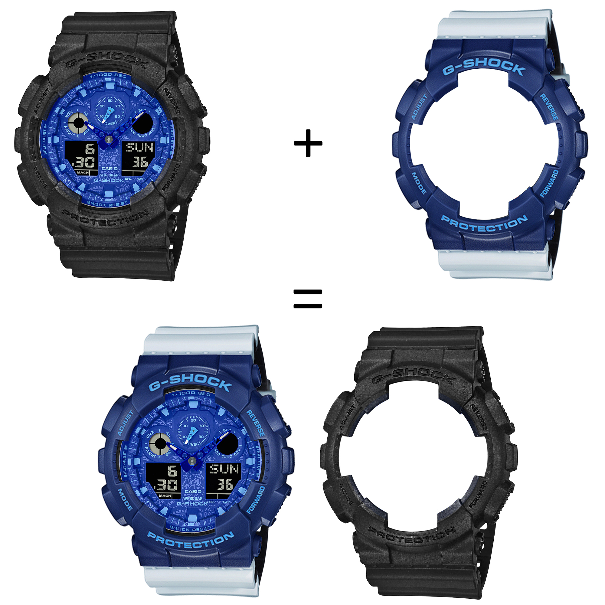 Casio SET GA-100BP-1AER + BEZEL 10527398 + PASEK 10527469 zegarek - miniatura 2