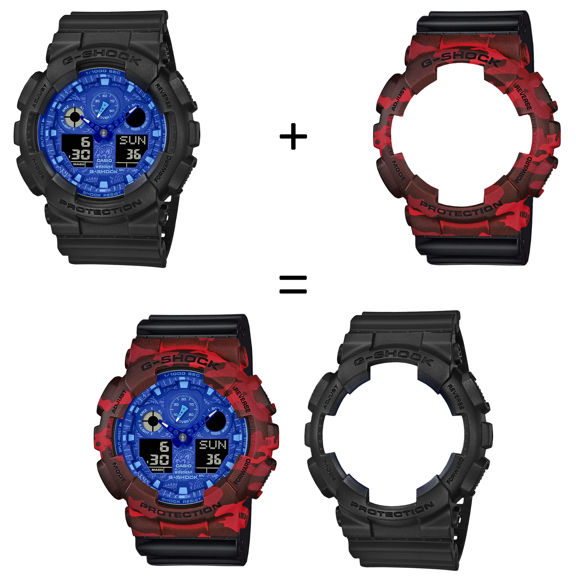 Casio SET GA-100BP-1AER + BEZEL 10530688 + PASEK 10347688 zegarek - miniatura 2