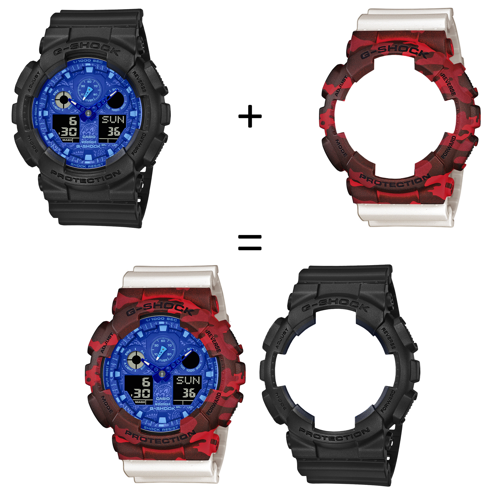 Casio SET GA-100BP-1AER + BEZEL 10530688 + PASEK 10395227 zegarek - miniatura 2