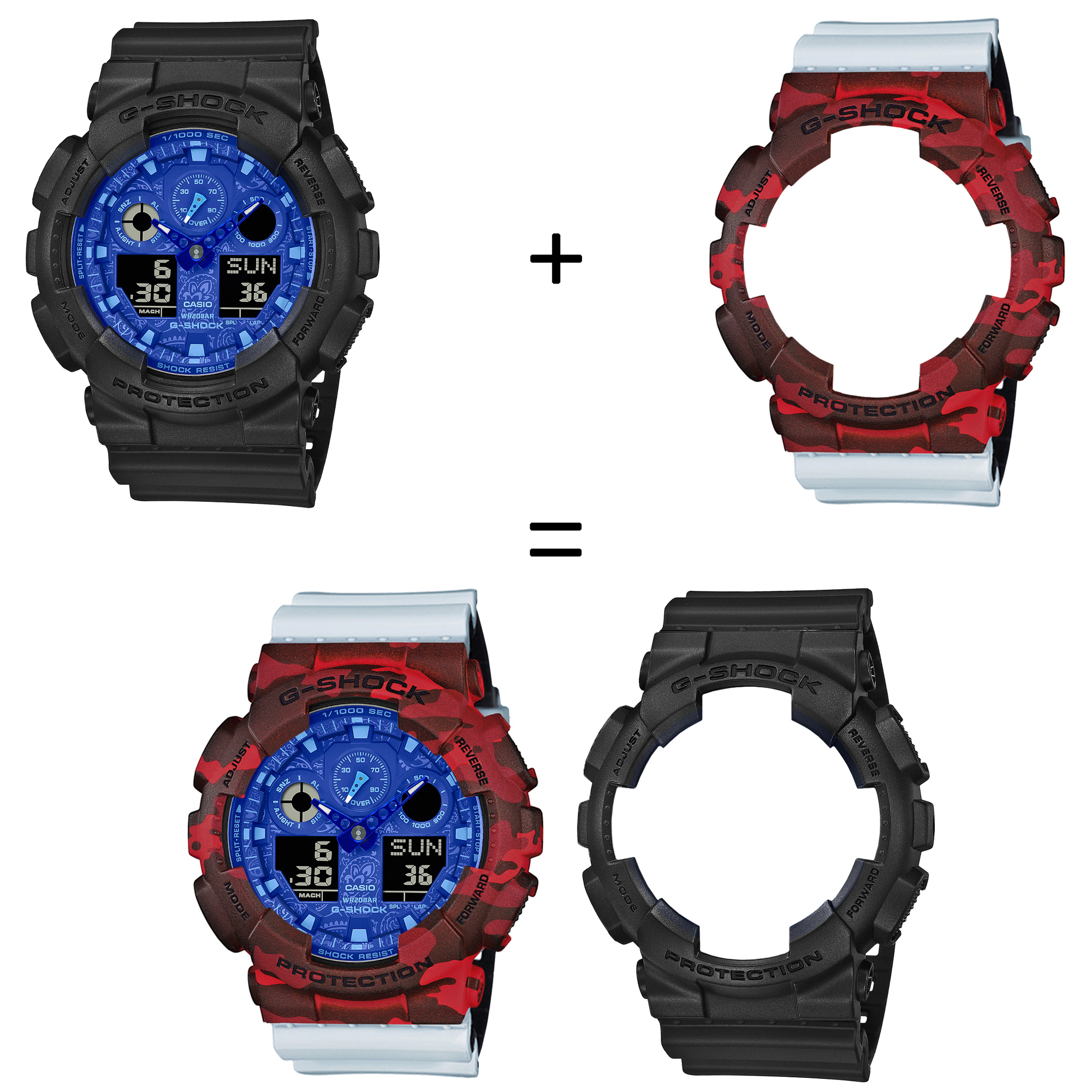 Casio SET GA-100BP-1AER + BEZEL 10530688 + PASEK 10527469 zegarek - miniatura 2