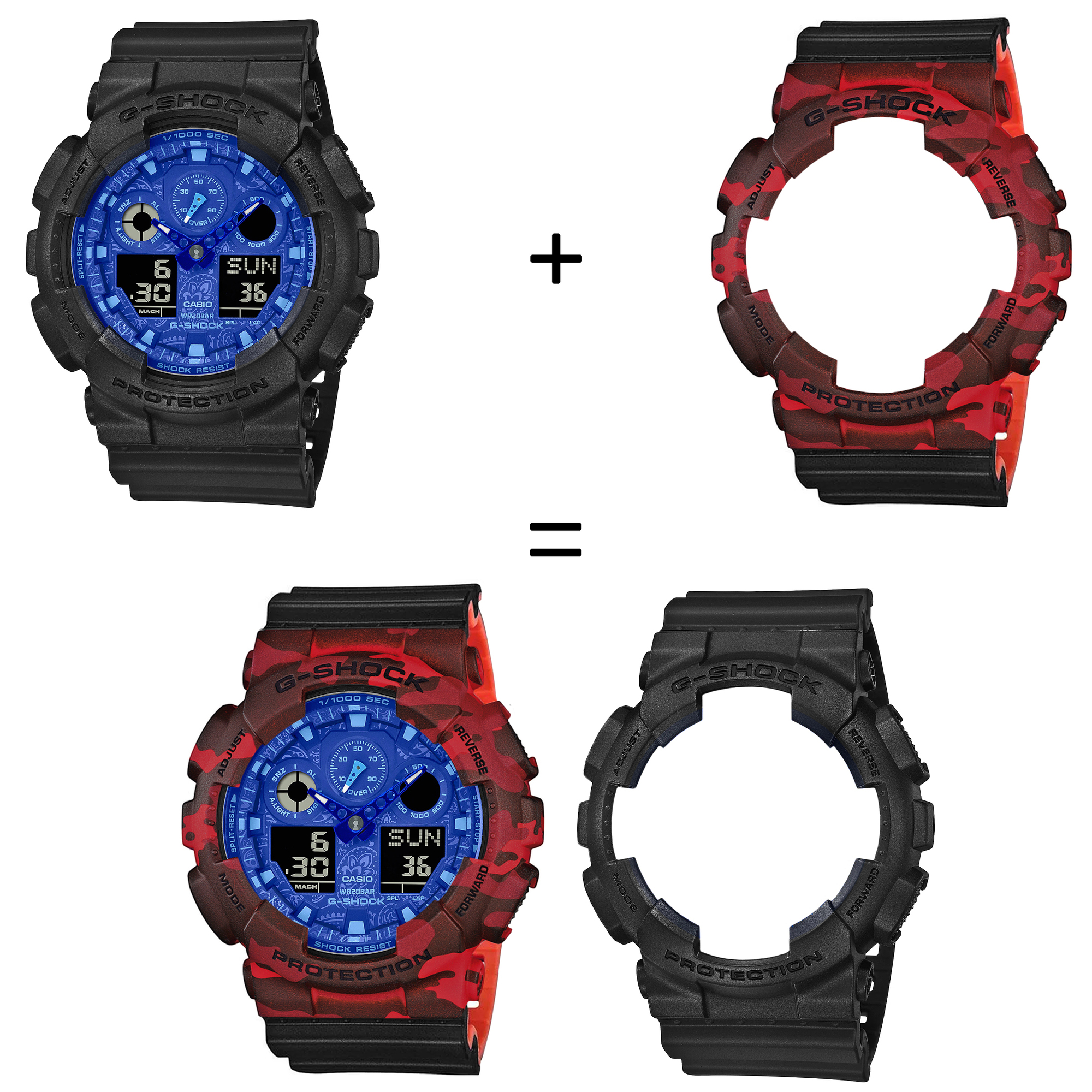 Casio SET GA-100BP-1AER + BEZEL 10530688 + PASEK 10577142 zegarek - miniatura 2