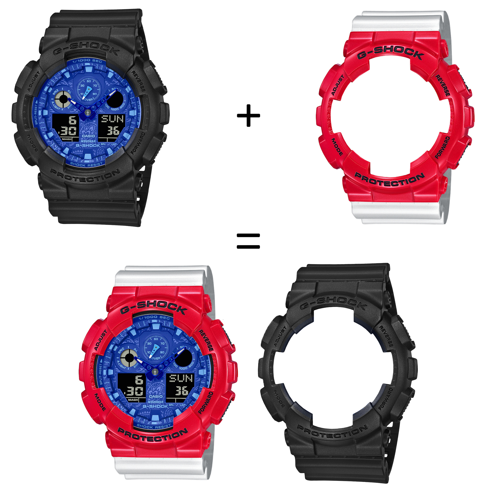 Casio SET GA-100BP-1AER + BEZEL 10557822 + PASEK 10347710 zegarek - miniatura 2