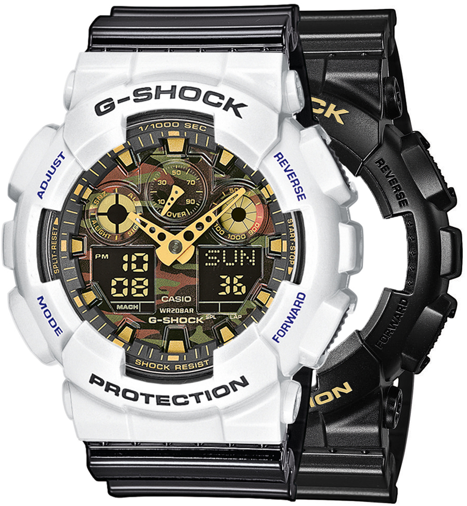 G-SHOCK SET GA-100CF-1A9ER + BEZEL 10347600 + PASEK 10378391