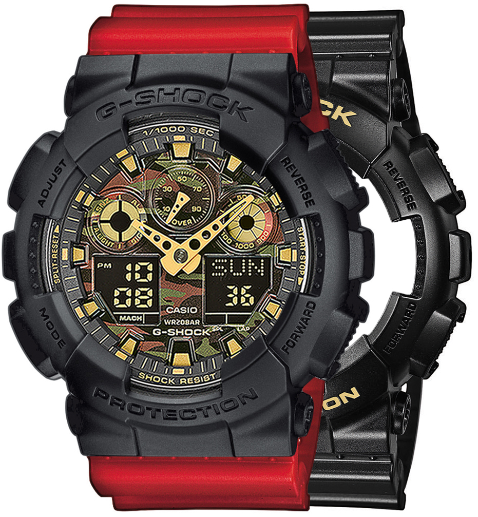 G-SHOCK SET GA-100CF-1A9ER + BEZEL 10358741 + PASEK 10395226