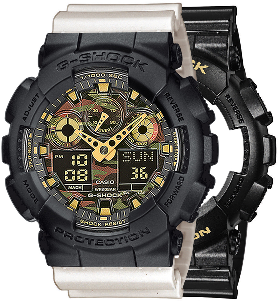 G-SHOCK SET GA-100CF-1A9ER + BEZEL 10358741 + PASEK 10395227