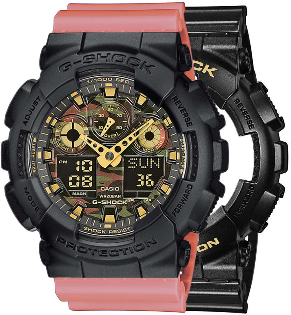 G-SHOCK SET GA-100CF-1A9ER + BEZEL 10358741 + PASEK 10498150