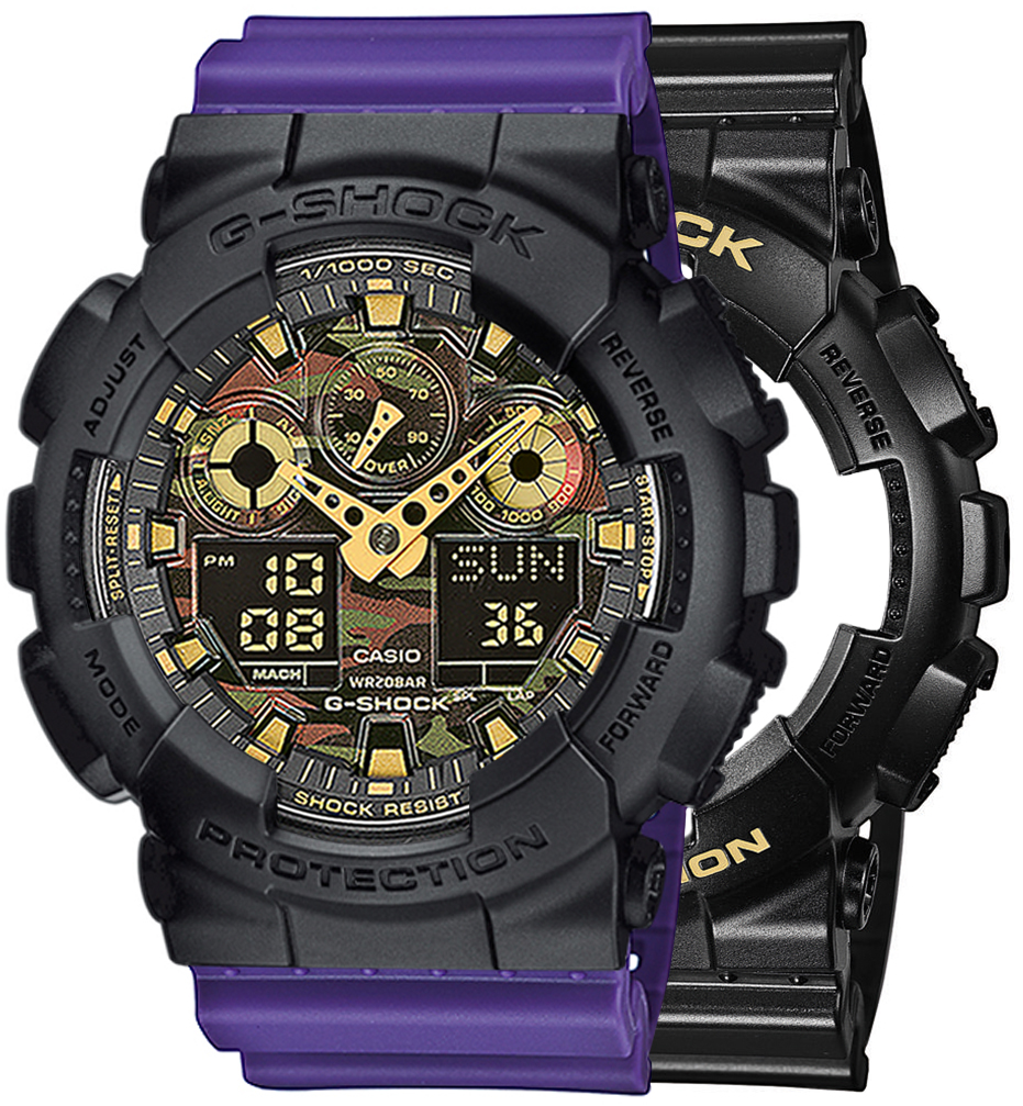 G-SHOCK SET GA-100CF-1A9ER + BEZEL 10358741 + PASEK 10498156