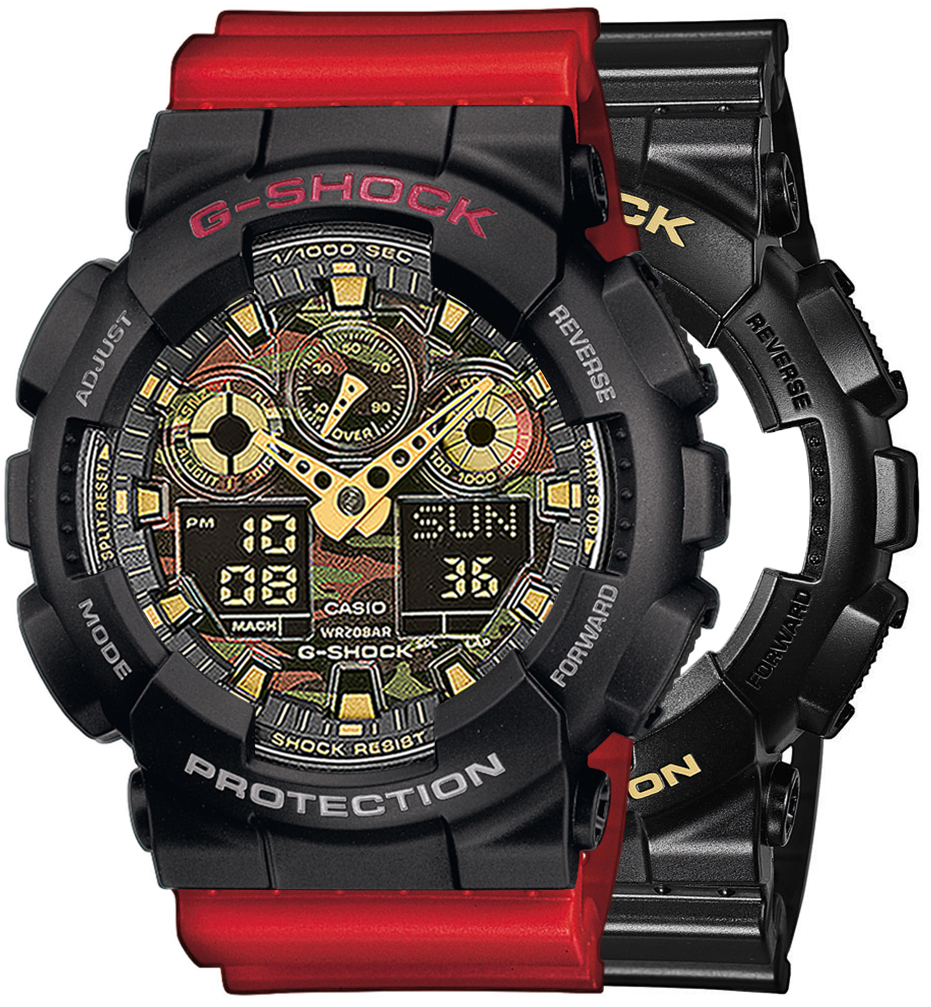 G-SHOCK SET GA-100CF-1A9ER + BEZEL 10378531 + PASEK 10395226
