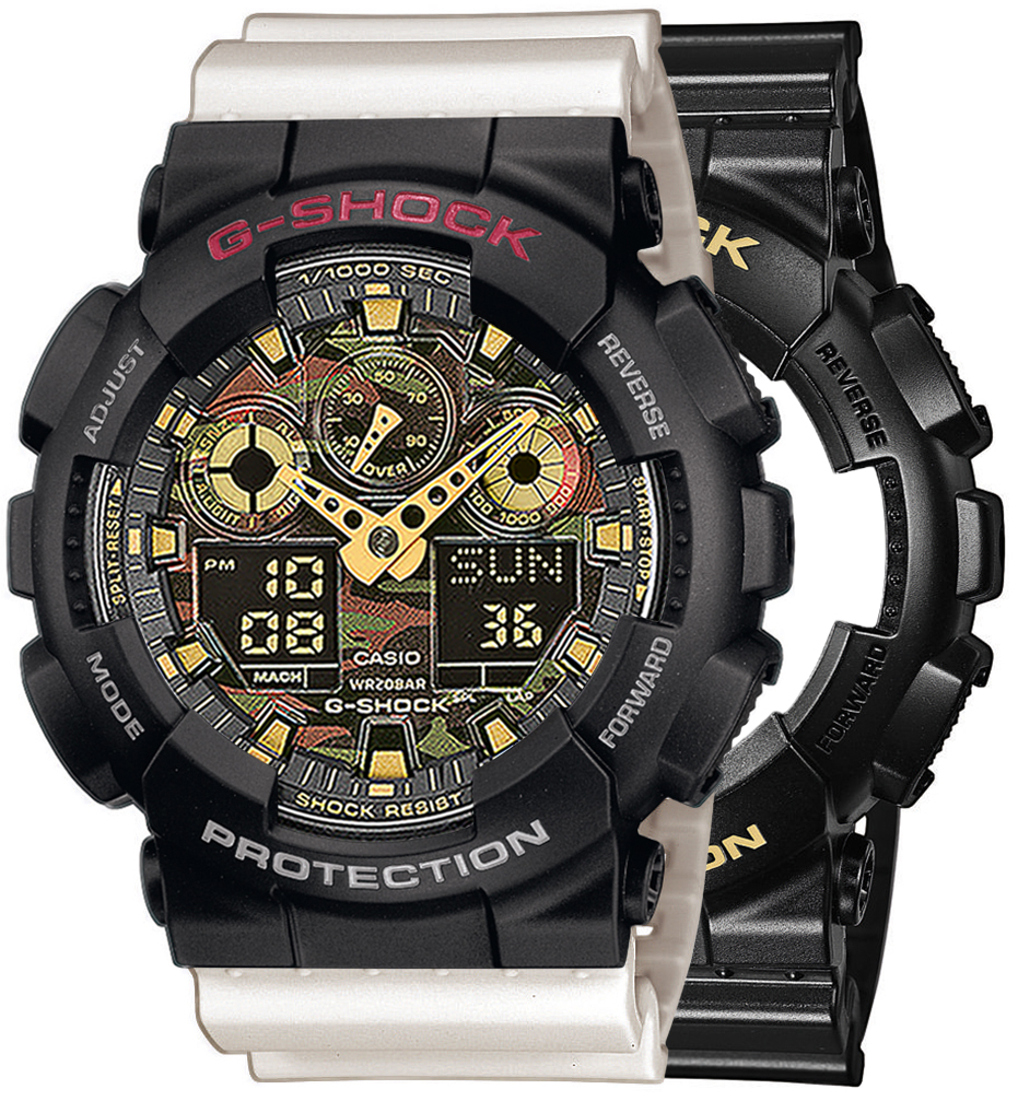 G-SHOCK SET GA-100CF-1A9ER + BEZEL 10378531 + PASEK 10395227