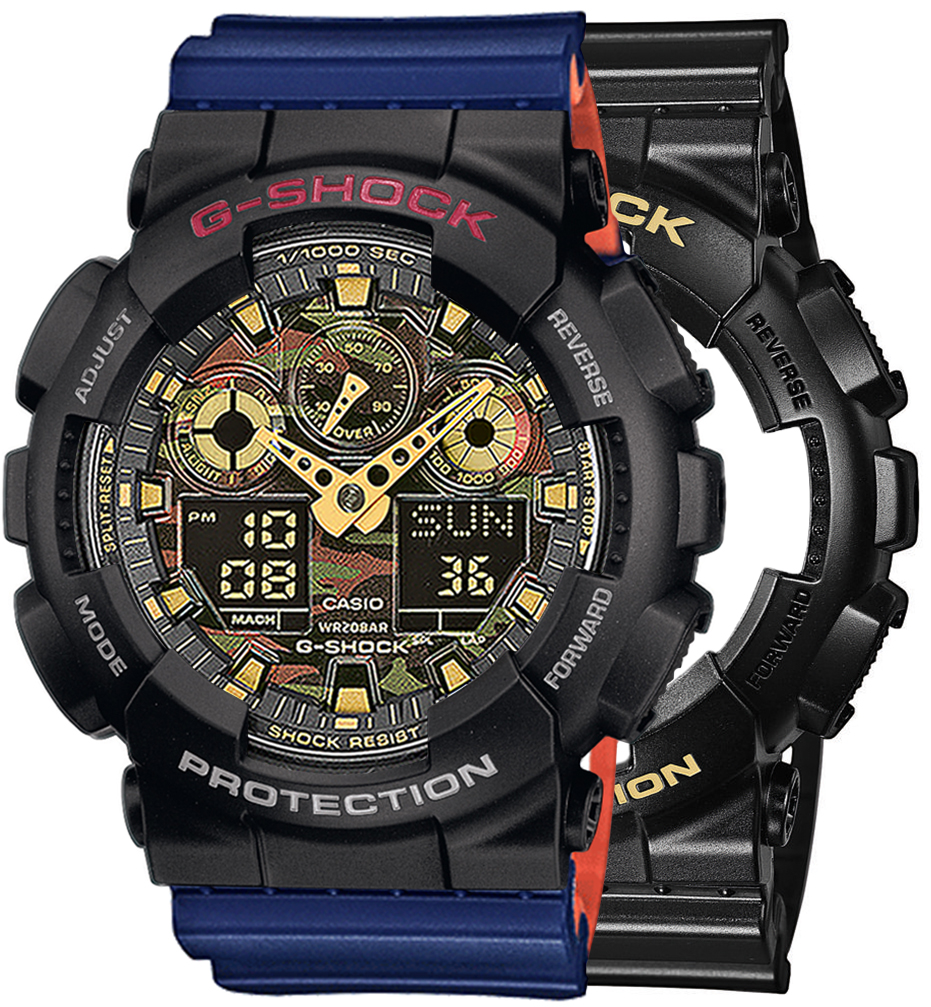 G-SHOCK SET GA-100CF-1A9ER + BEZEL 10378531 + PASEK 10527467