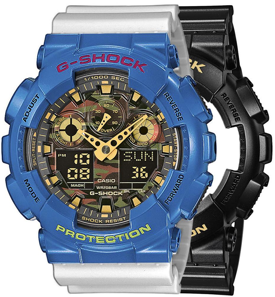 G-SHOCK SET GA-100CF-1A9ER + BEZEL 10388974 + PASEK 10430571
