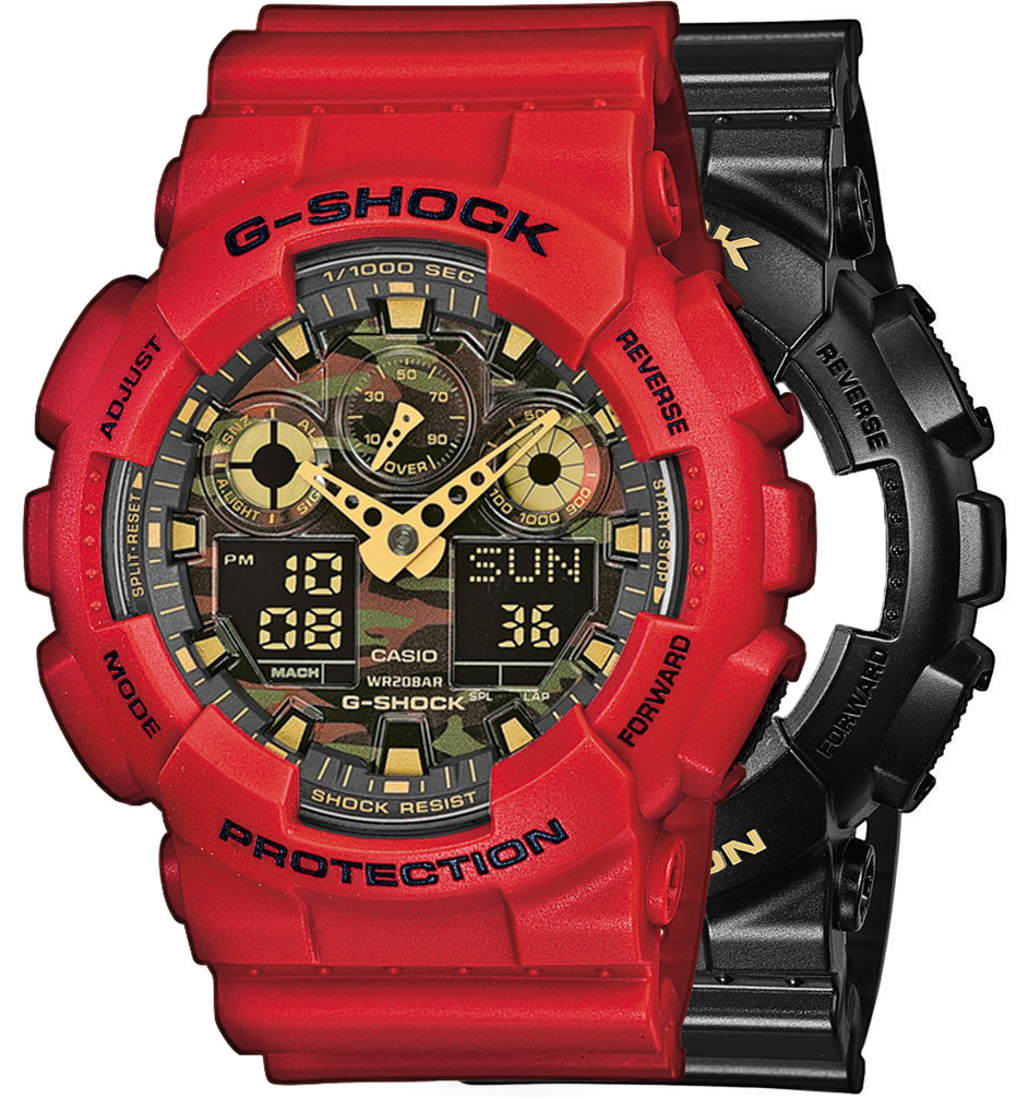 G-SHOCK SET GA-100CF-1A9ER + BEZEL 10395289 + PASEK 10395226