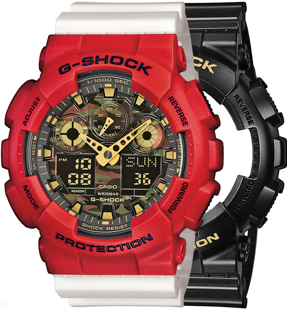 G-SHOCK SET GA-100CF-1A9ER + BEZEL 10395289 + PASEK 10395227