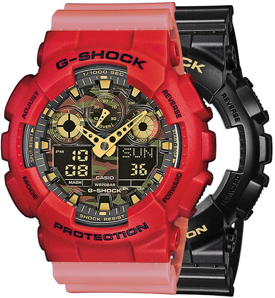 G-SHOCK SET GA-100CF-1A9ER + BEZEL 10395289 + PASEK 10498150