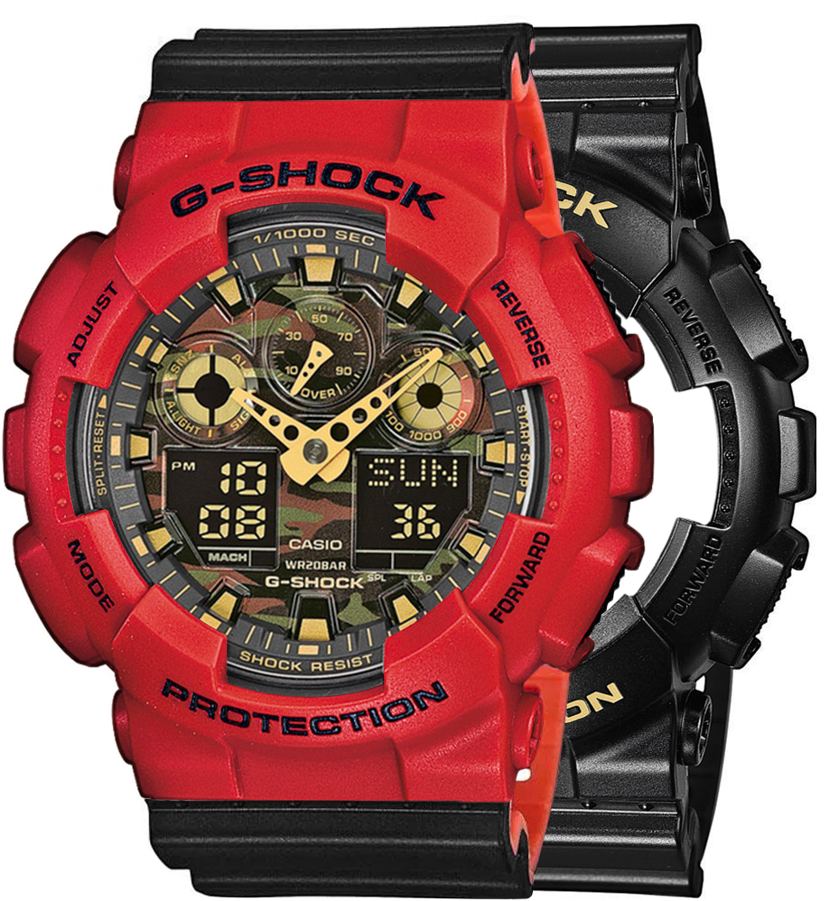 G-SHOCK SET GA-100CF-1A9ER + BEZEL 10395289 + PASEK 10577142