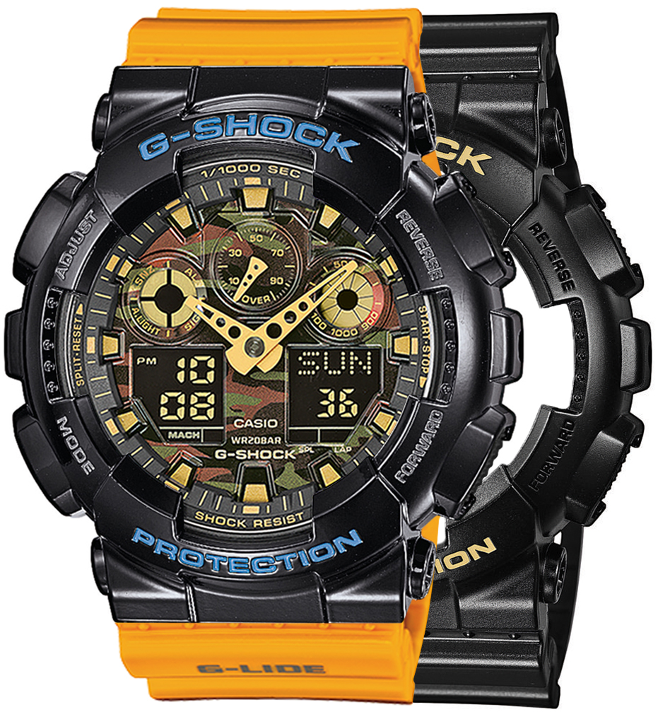 G-SHOCK SET GA-100CF-1A9ER + BEZEL 10407691 + PASEK 10457913