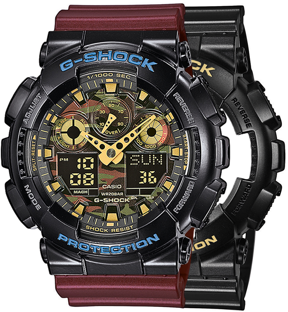 G-SHOCK SET GA-100CF-1A9ER + BEZEL 10407691 + PASEK 10477355